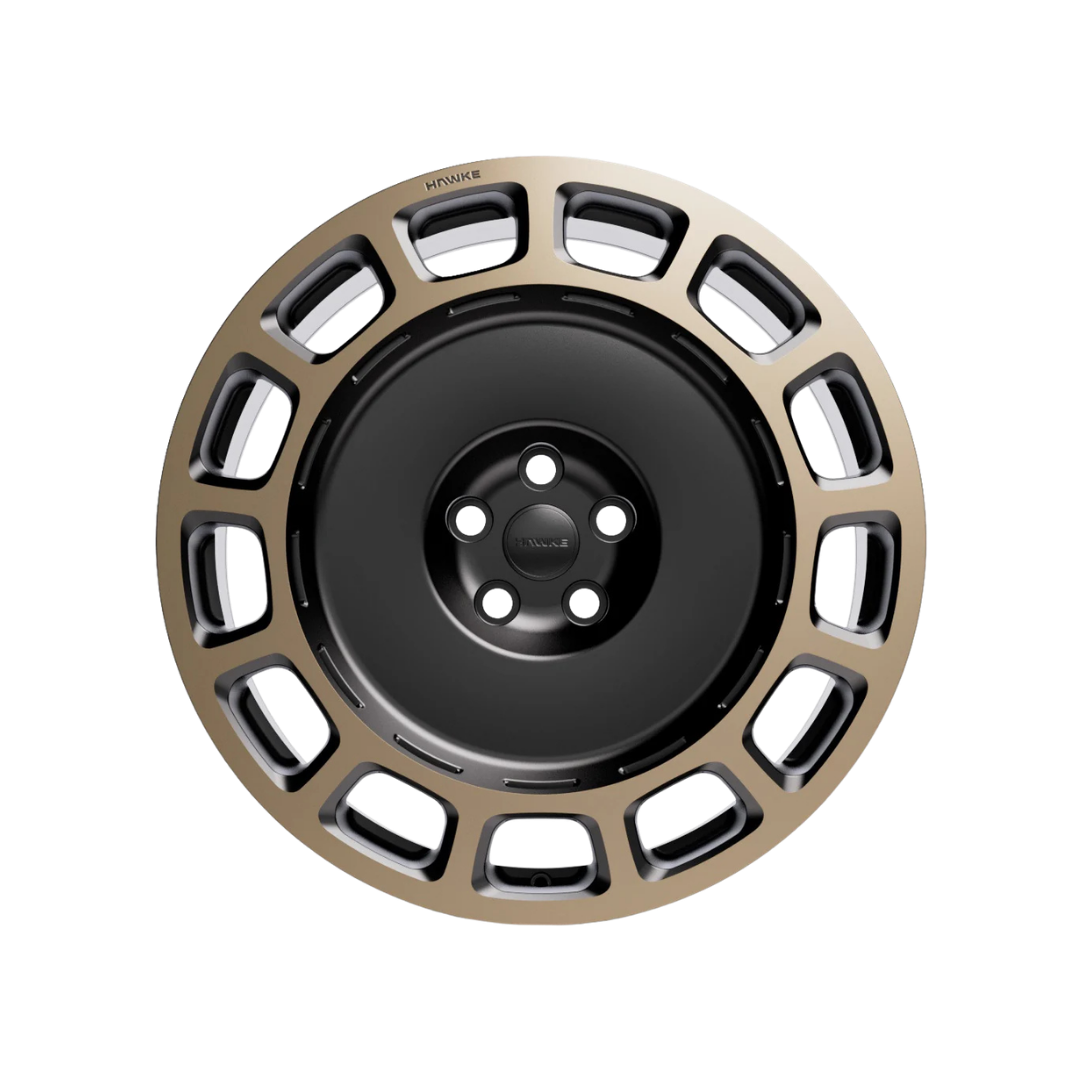 22" Hawke Octad Alloy Wheel Set (Set of 4) Matt Black and Bronze