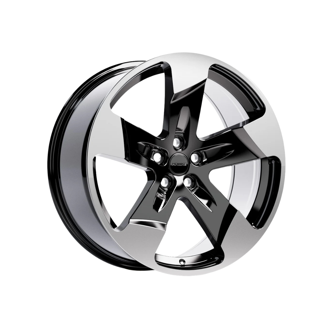 22" Hawke Five Tooth Alloy Wheel (Set of 4) Black Polished