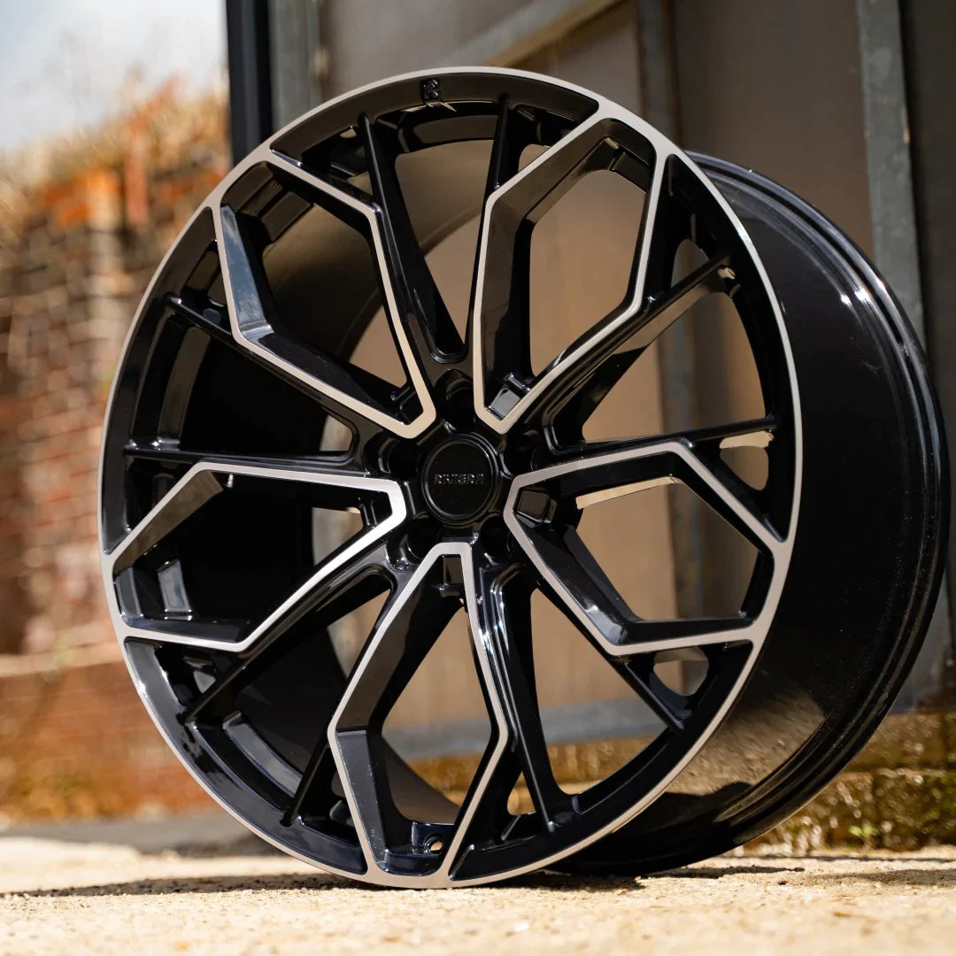 22 inch Riviera RV133 Black Polished Alloy Wheel (Set of 4) - House of Vulkan
