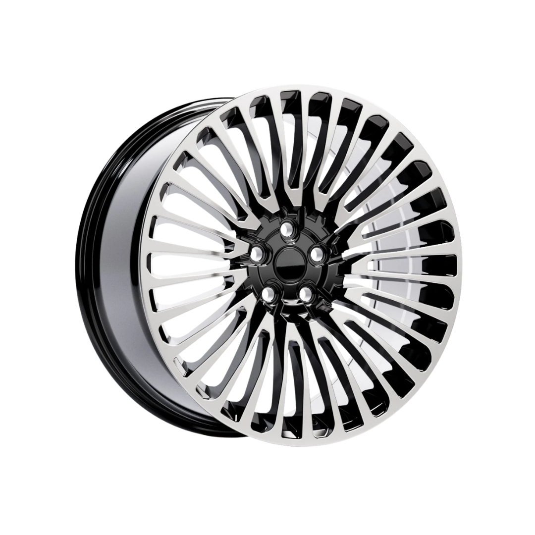 22" HS2 Alloy Wheel Set (Set of 4) Black Polished