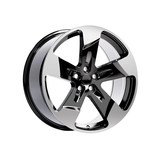 22" Hawke Five Tooth Alloy Wheel (Set of 4) Black Polished
