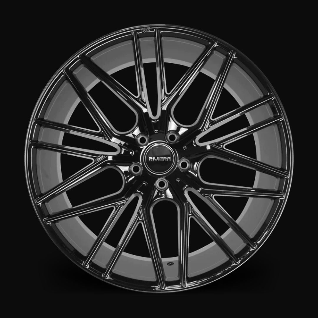 22 inch Riviera RV130 Gloss Black Alloy Wheel (Set of 4)