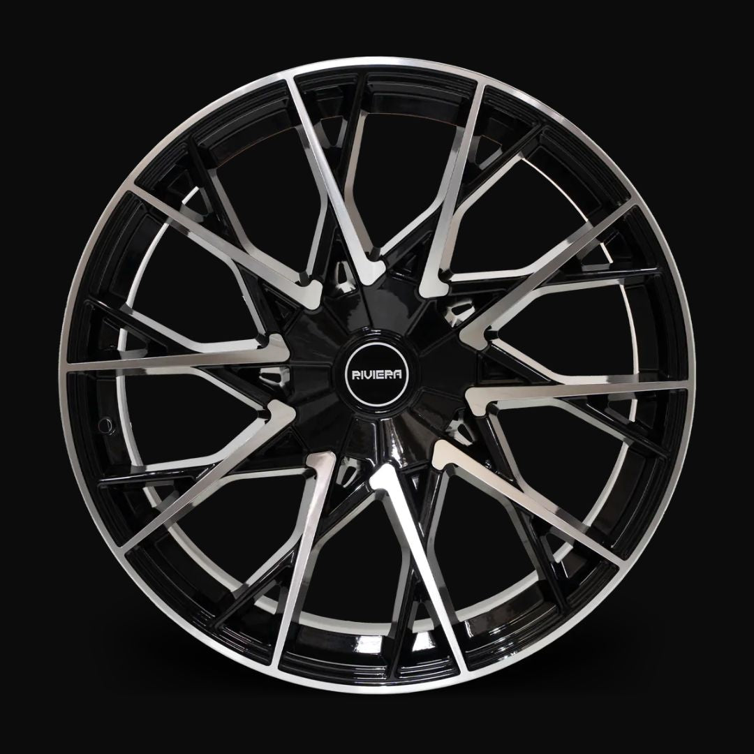 22 inch Riviera RV197 Black Polished Alloy Wheel (Set of 4)