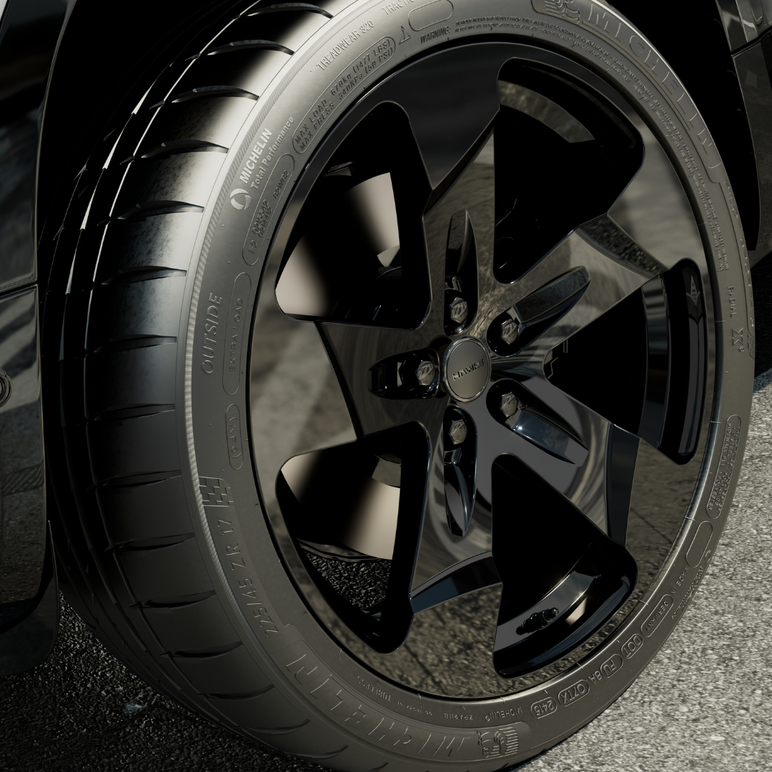 22" Hawke Five Tooth Alloy Wheel (Set of 4) Gloss Black